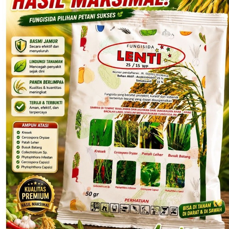 Fungisida Lenti 25/15 WP Asoksistrobin Simoksanil