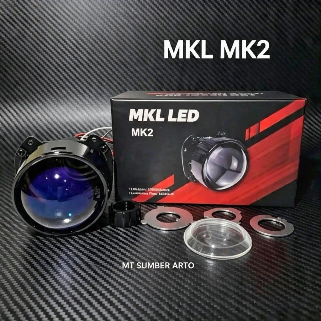 MKL MK2 Lampu Biled 2,5 INC Bluelens Dengan Kipas Pendingin dan Devil Eyes ORIGINAL Kualitas Premium