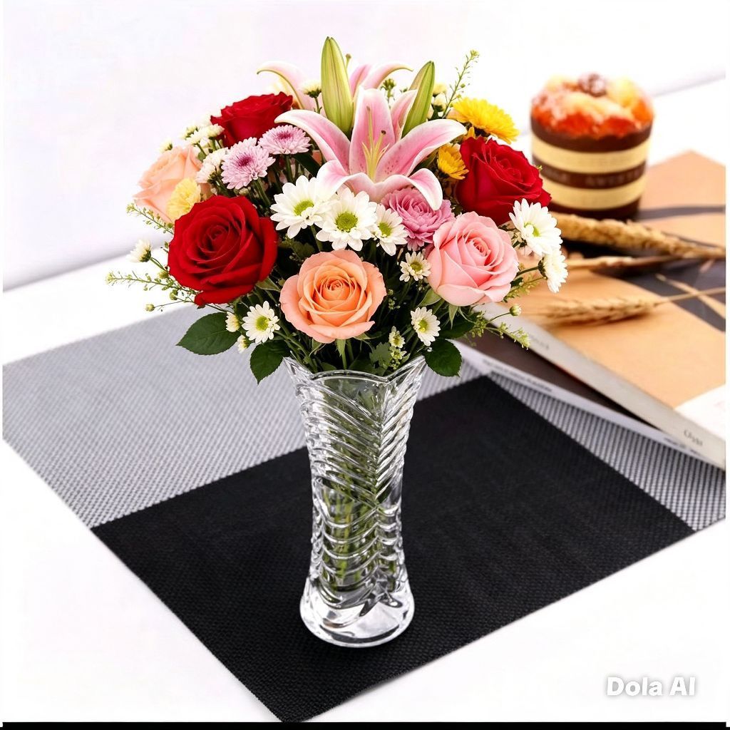 Vase bunga kristal KACA Cantik CAPODIMONTE /pasir kristal 100 gram