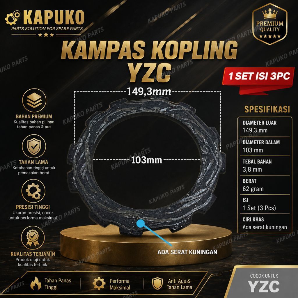 YZC KAMPAS KOPLING MESIN TRAKTOR TANGAN YANMAR YZC