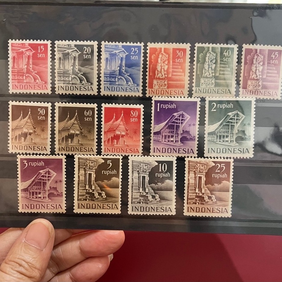perangkoseri candi bangunan tahun 1949 komplit 15set