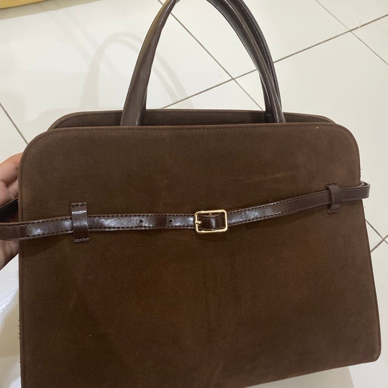 Beliya Large Tas Coklat Suede