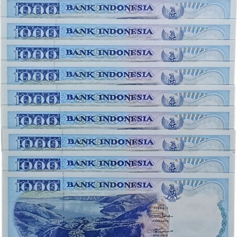 10 Lembar No.Seri Urut Uang Kuno 1000 Rupiah Lompat Batu