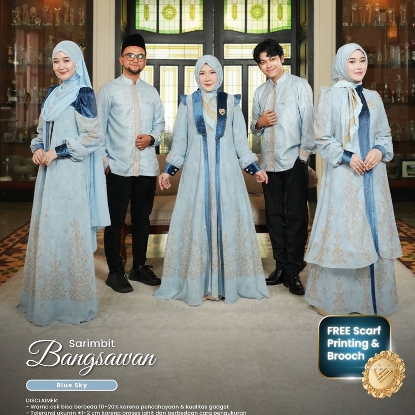 Sarimbit Bangsawan Blue Sky ORI Coverme FREE SCRAF PRINTING dan BROCH EXSCULIVE (MASIH BAYAR DP)