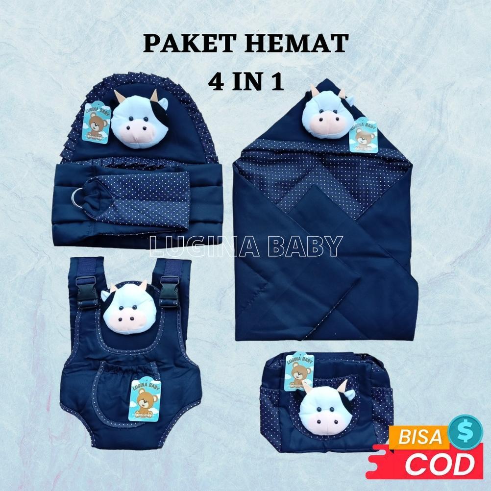 MURAH Paket hemat 4 in 1 Gendongan samping bayi Gedongan depan multifungsi Tas kecil dora dan Selimu