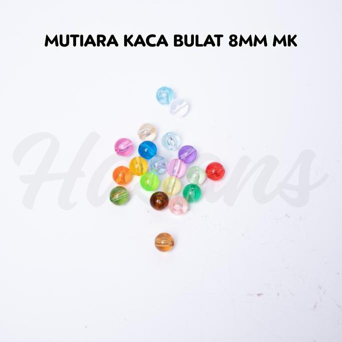 Craft- Manik Kaca / Mote Kaca / Manik Bulat / Mote Bulat / Mote Kaca Bulat / Mutiara Kaca Bulat 6Mm 