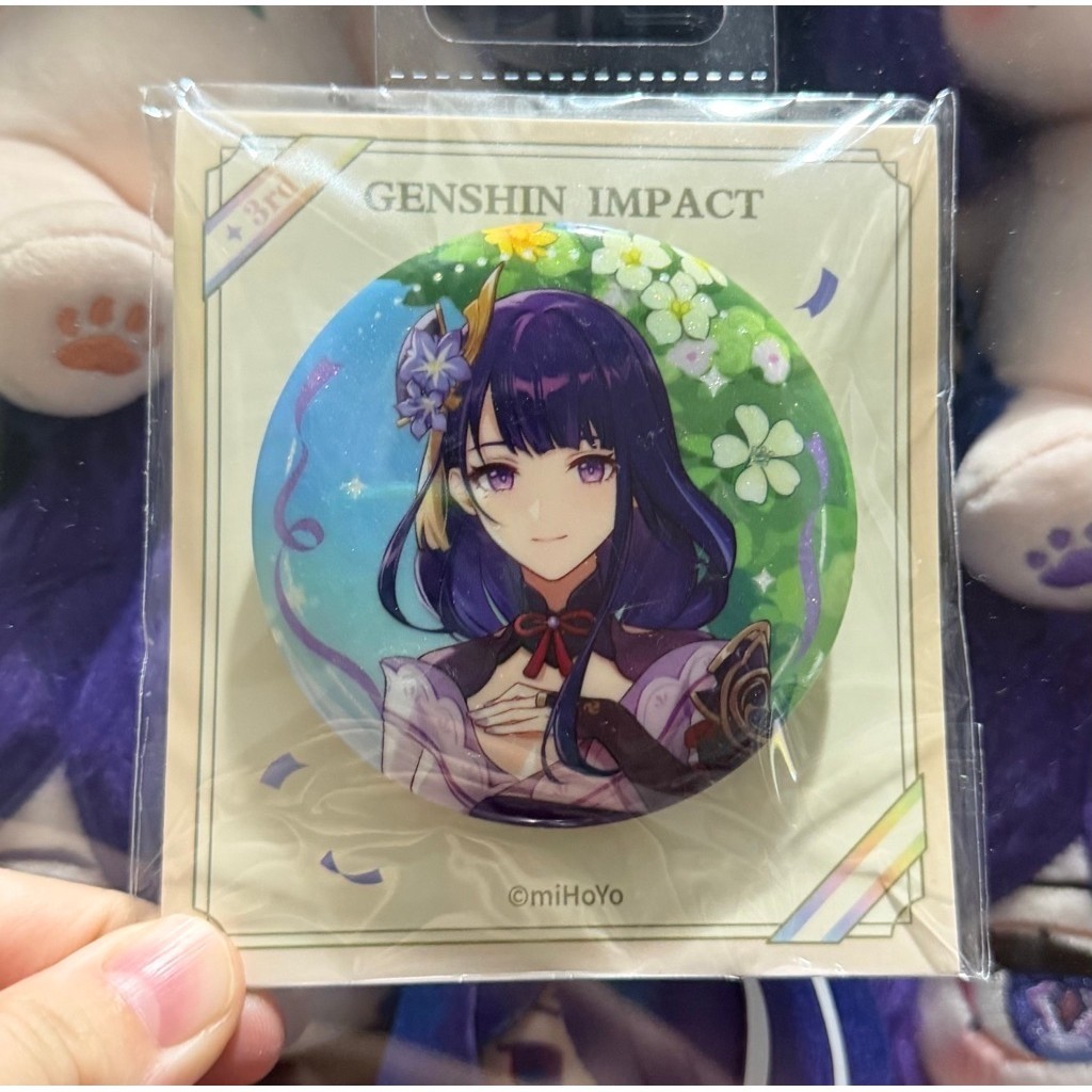 Official merch Raiden Shogun 3rd Anniversary series can badge Genshin Impact pin hoyo game anime hoy