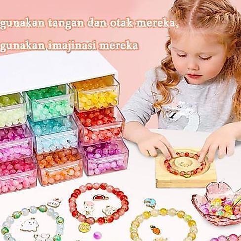 Paket DIY Anak Kidsmile Craft Kit Anak Kids Activity Kit DIY Manik-Manik Set Lengkap DIY Gelang Mani