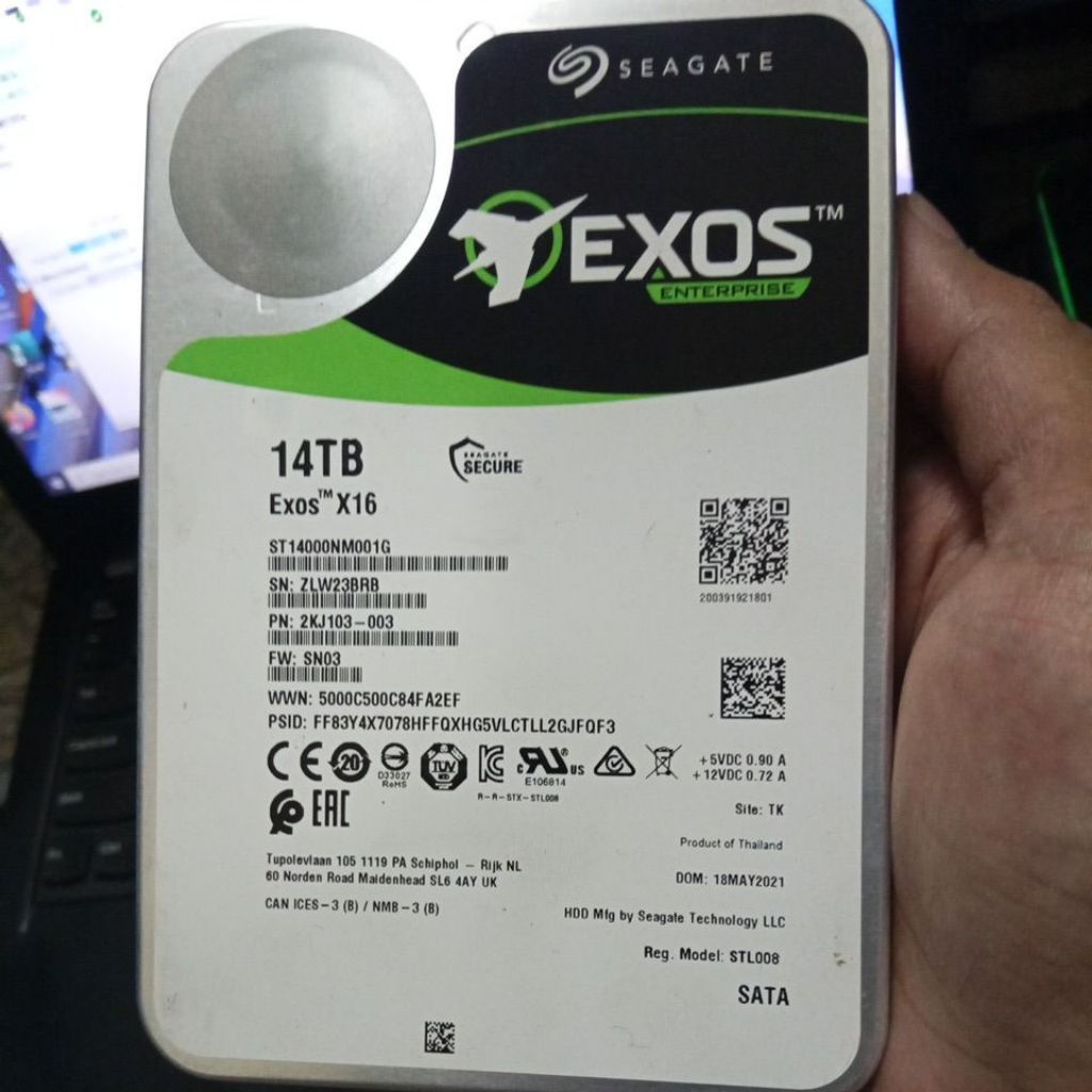 Harddisk Seagate exos 14TB Bekas Original 100% Health 100% Performance Server PC CCTV Murah
