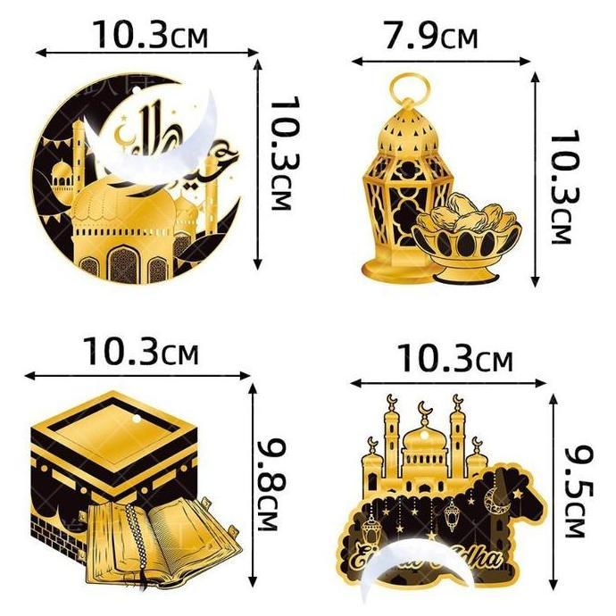 HIKAUN 12PCS Hiasan Ramadhan Idul Fitri / Hiasan Gantung Lebaran / Hiasan Islami/Eid Hanging Decorat