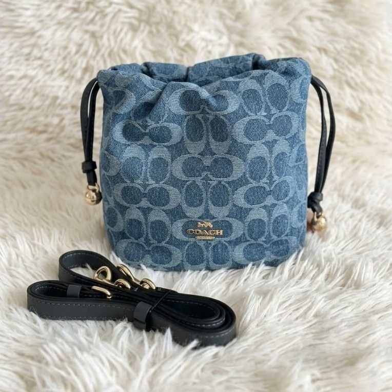 Coach denim bag bucket