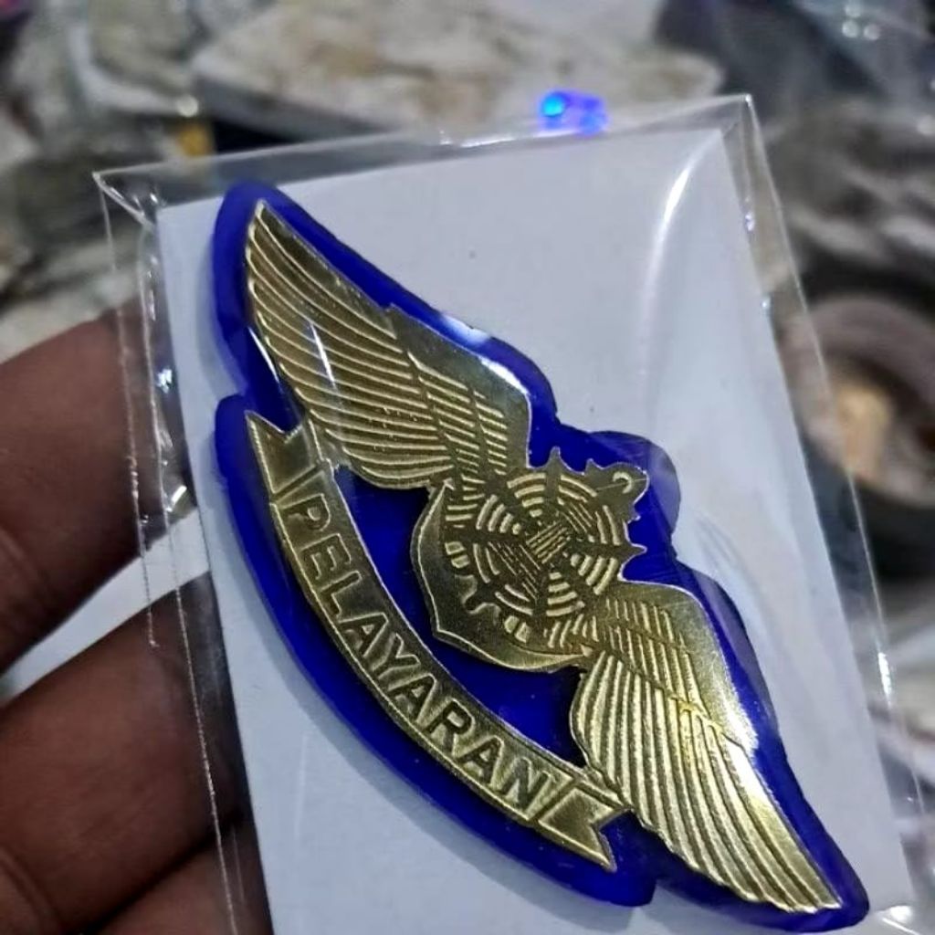 wing pelayaran SMK akrilik biru bagus