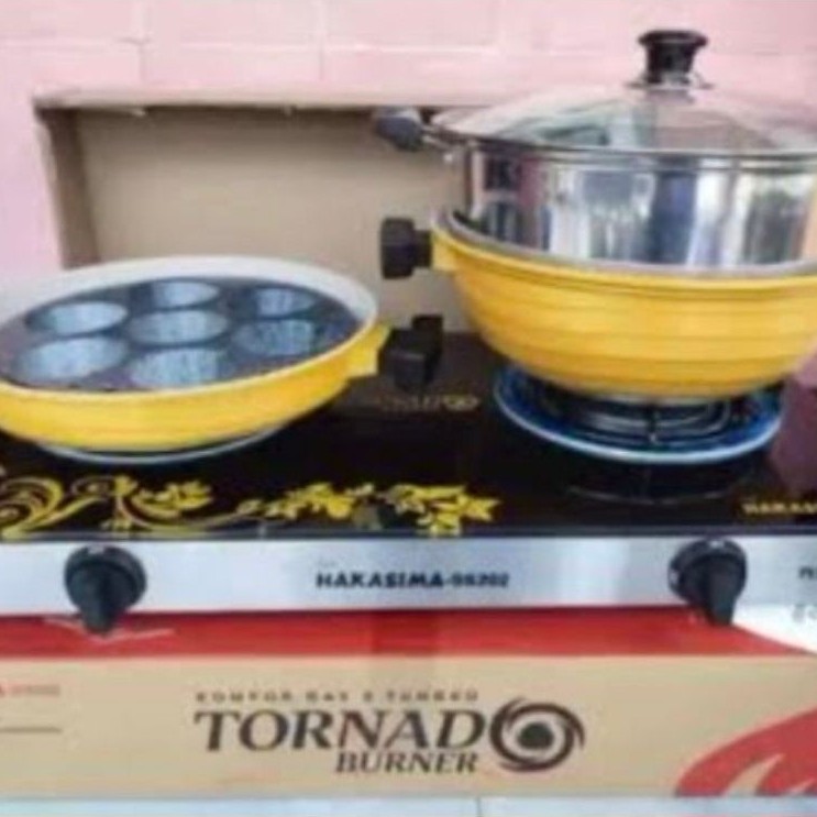 Hakasima Wok Steamer 32 Multifungsi Menggoreng Merebus Ukus Ceramic 32cm