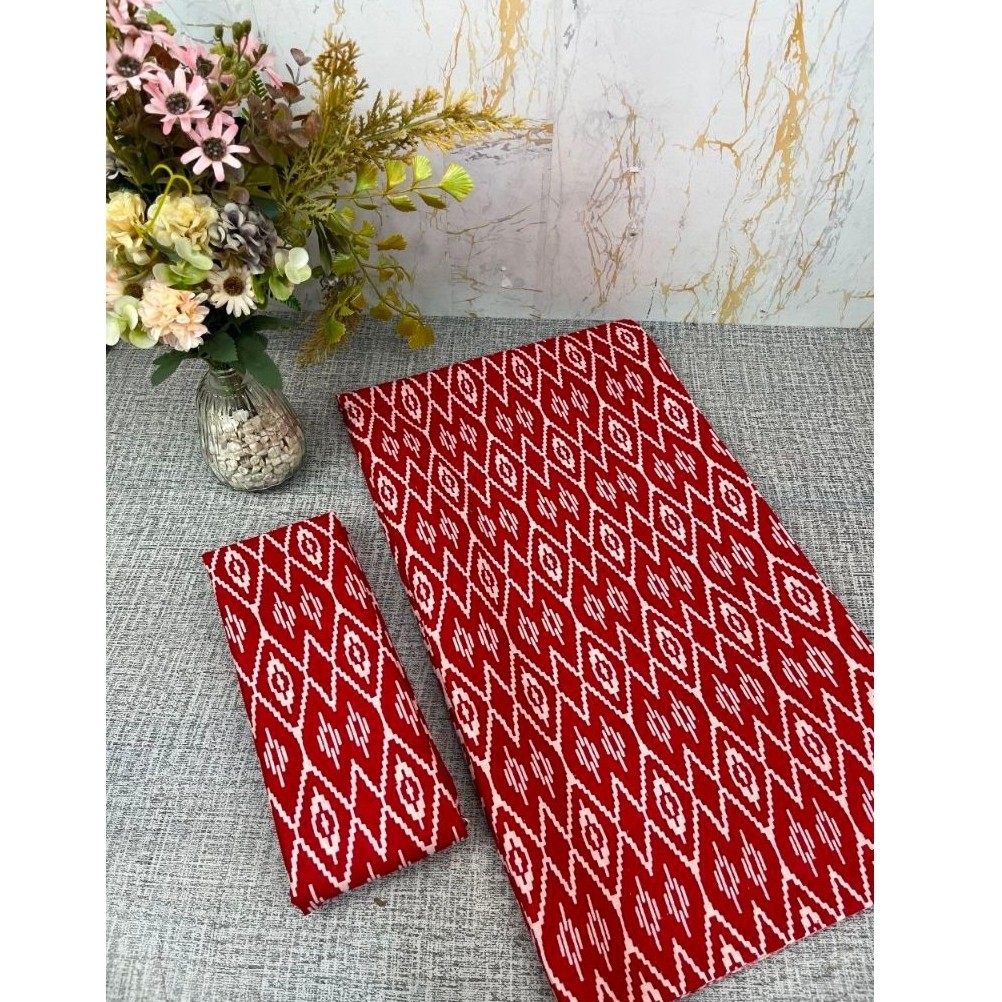 KAIN BATIK KATUN MERAH PUTIH