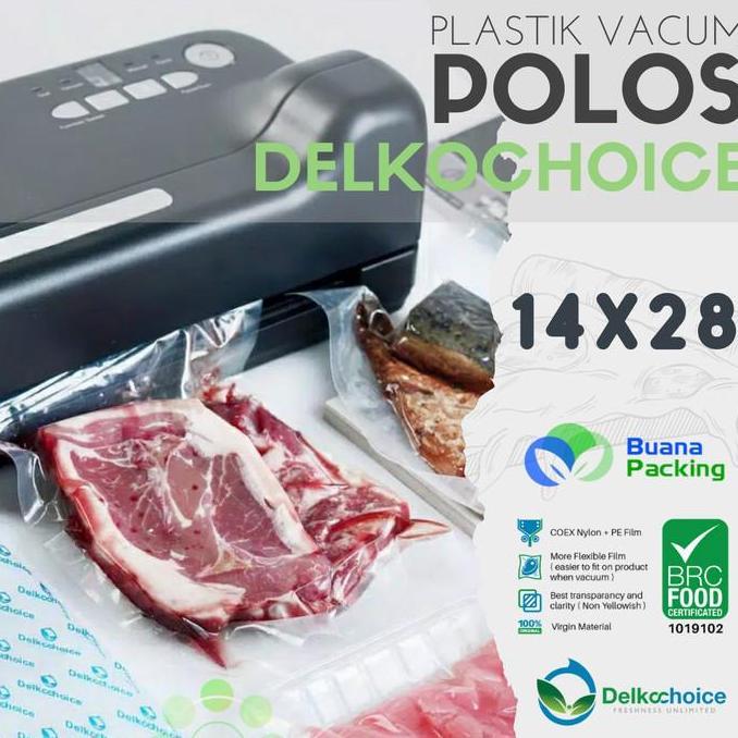 Allthebest- PLASTIK VAKUM POLOS MAKANAN DELKOCHOICE 14X28