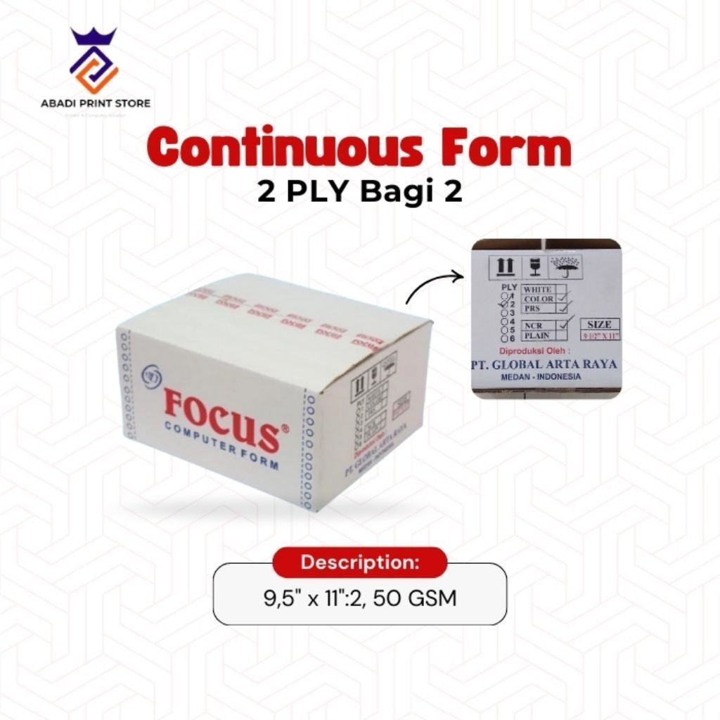Continuous Form 2 ply bagi 2 Focus