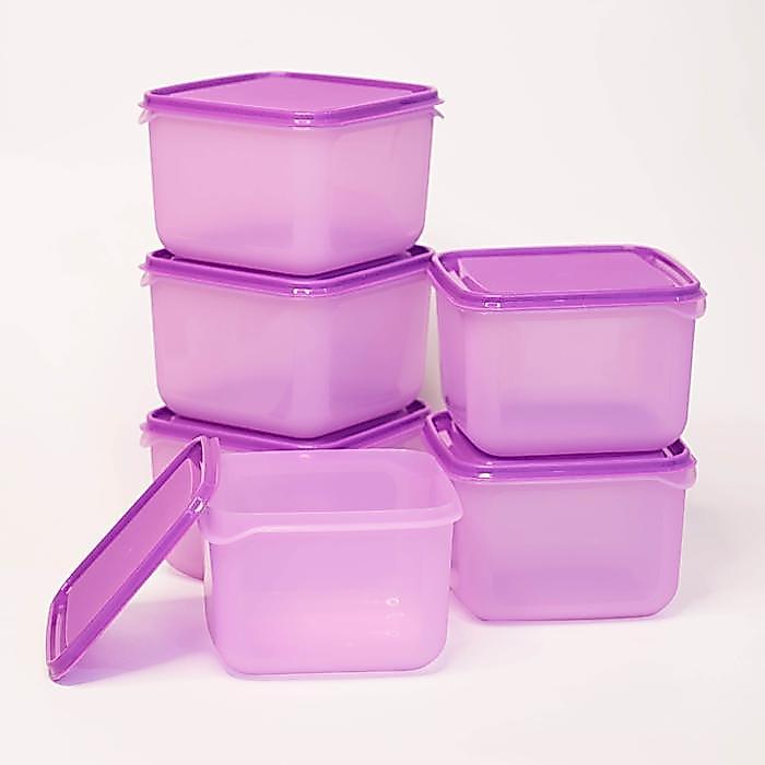 [Cod] [Termurah] Moderno Takeru Square Set Of 6 Pcs Ungu ( Toples Plastik )