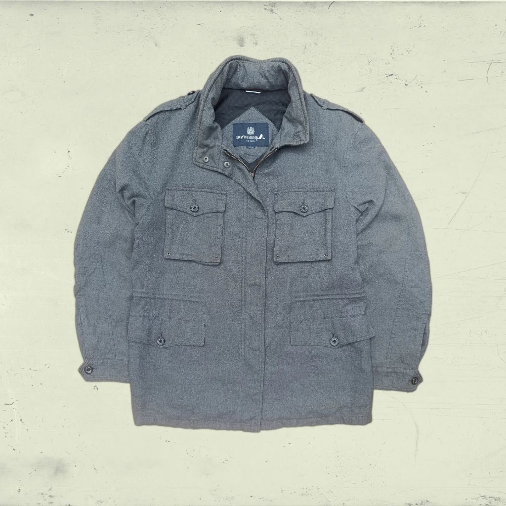 Vintage Aquascutum M65 Field Jacket Grey Melange L Size JDM Item