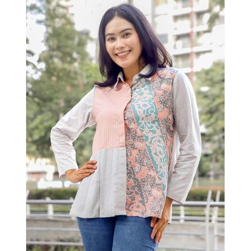 Atasan Batik Wanita Pearl Blouse Batik Wanita Batik Kerja Wanita Busui