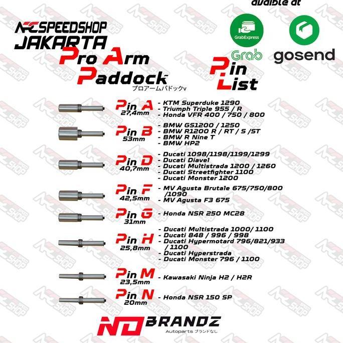 Standart Motor Paddock Belakang Single Pro ARM Mono Padock ARM NO BRANDZ
