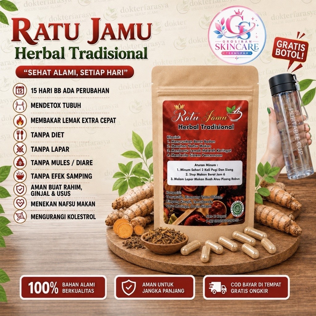RATU JAMU REGULER (KAPSUL BENING) GRATIS BOTOL