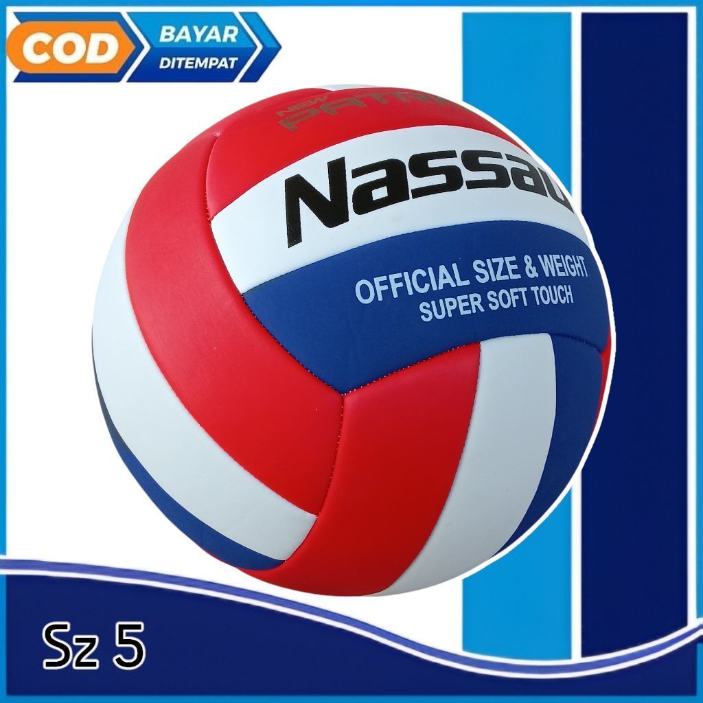 BOLA VOLI NASSAU SIZE 5 JAHIT EMPUK BERKUALITAS