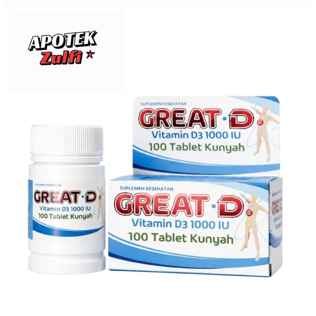 Great-D Vitamin D3 1000 IU 100 Tablet Kunyah