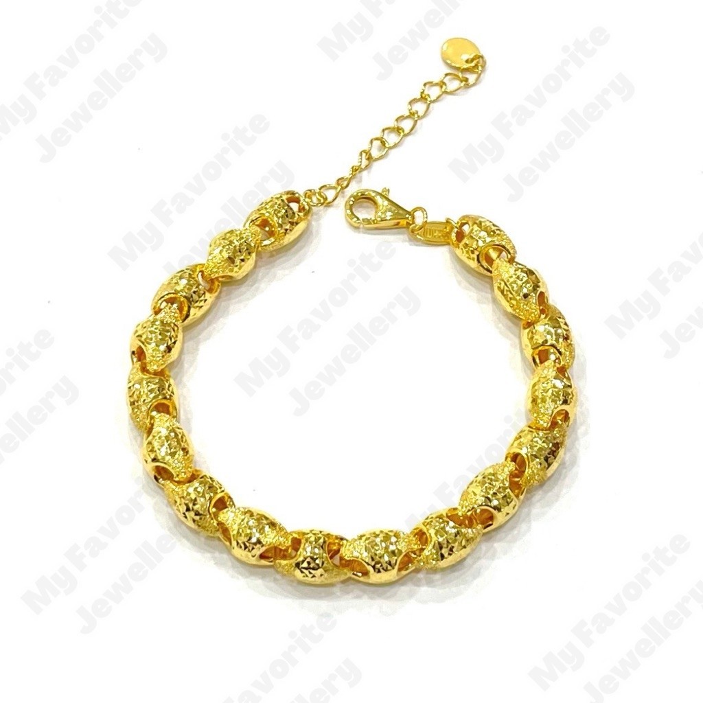 Gelang Satelit Pasir UBS Emas Asli Kadar 875 20K