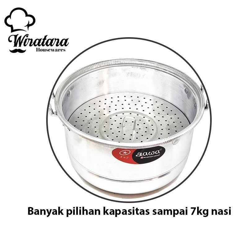 BESTPROMO Maspion Dandang Nasi + Kukus Kualitas Premium | Panci Kukusan Aluminium | Steamer Pengukus