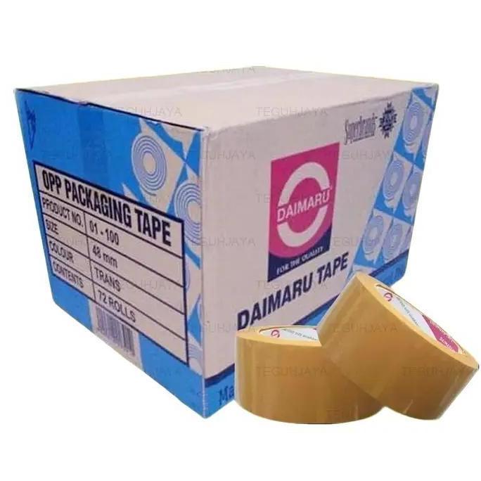 Opp Tape Bening / Coklat Daimaru / Lakban Bening / Coklat 2 Inch 48mm x 90Y Harga ( 1 Karton Isi 72 