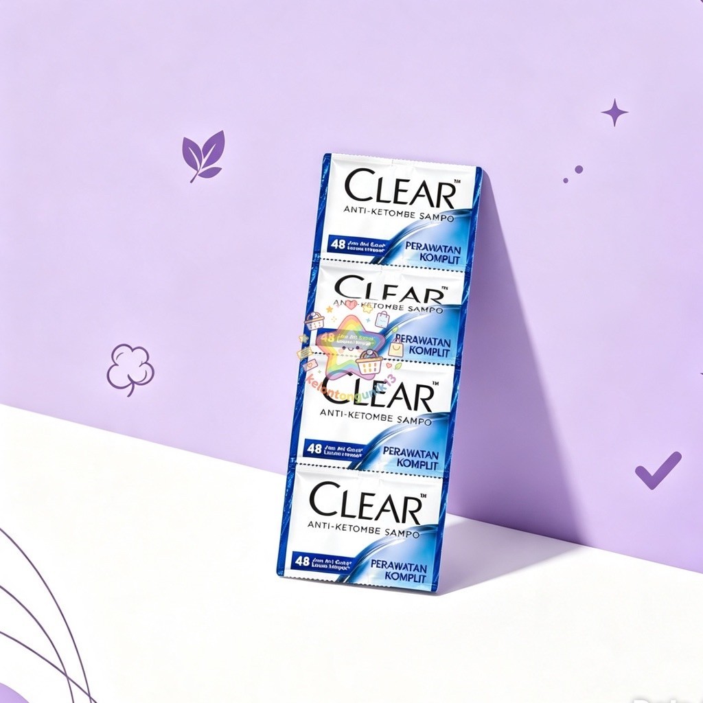 SHAMPOO CLEAR BIRU SACHET / SHAMPOO CLEAR RENCENG 10 ML / SHAMPOO CLEAR ANTI KETOMBE