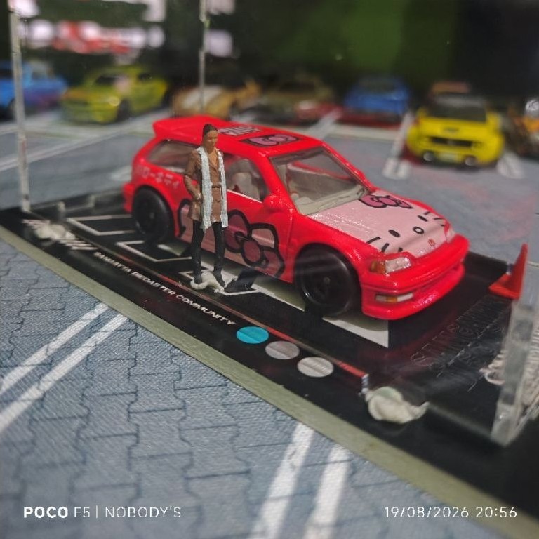 Hotwheels Honda Civic EF Custom Hello Kitty Pink