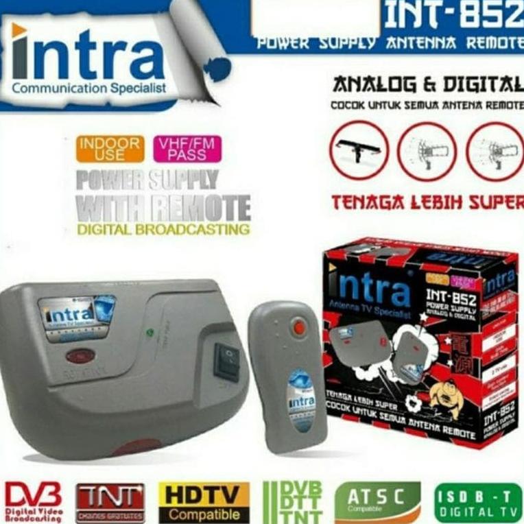 new booster antena tv digital intra int-852 penguat sinyal antenna disertai remote boster original