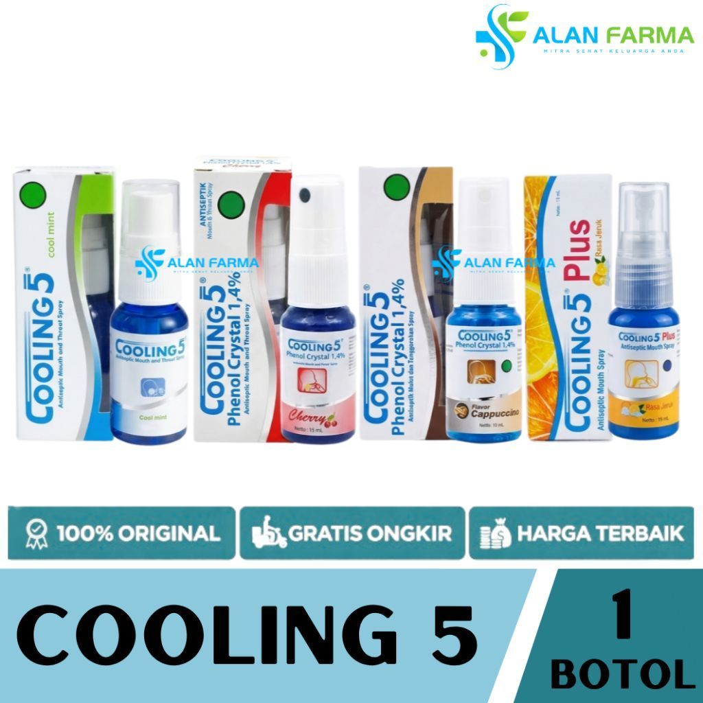 Cooling Spray | Cooling 5 Spray | Cooling 5 Plus Spray | Obat Sariawan Semprot | Obat Sakit Gigi Sem