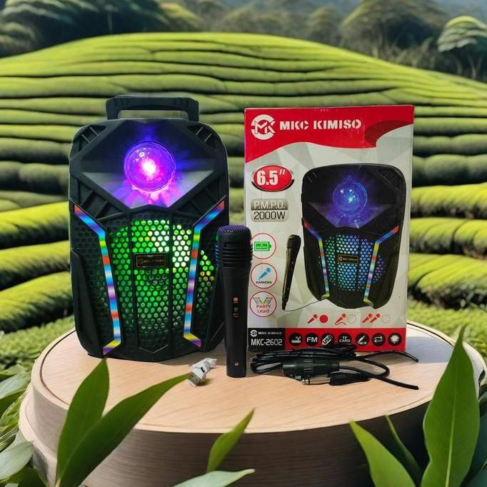 FARMUKE Speaker Bluetoot Karaoke QS-2602 SPEAKER BLUETOOTH PROTABLE 6'5 QS -2602 PLUS MIC KARAOKE