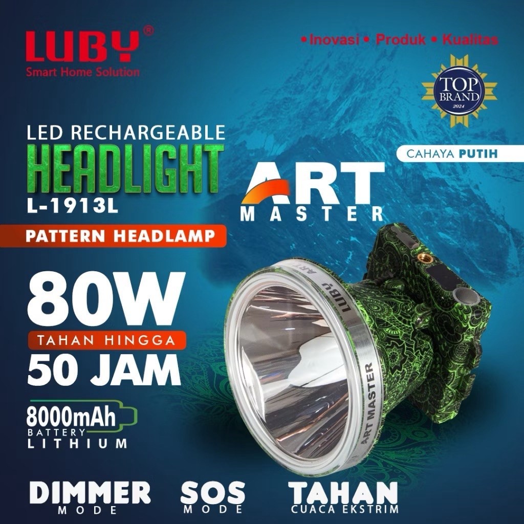 SENTER KEPALA LUBY L1913 80W ,SENTER HEAD LUBY 80WATT L 1913 ,HEAD LIGHT LUBY 1913 80W ,SENTER LUBY 