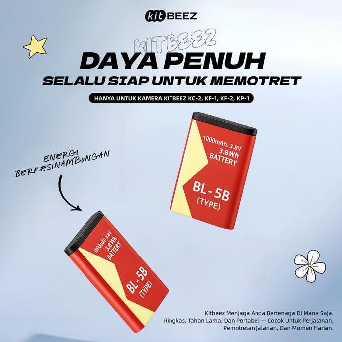 Baterai KITBEEZ KC2/KF2/KPVAksesori Kamera - Baterai Untuk Kitbeez KC2/KF2,Pengisi Baterai Berlaku U