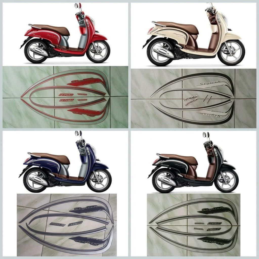 Stiker Striping Lis Body Motor Scoopy Stylish 2015-2016