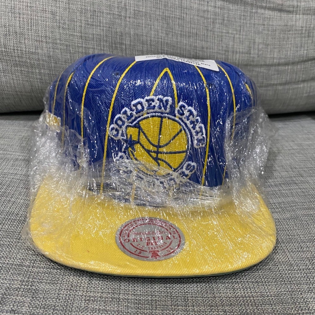 Topi snapback basket baseball cap NBA hat Golden State Warriors NEW Mitchell & Ness