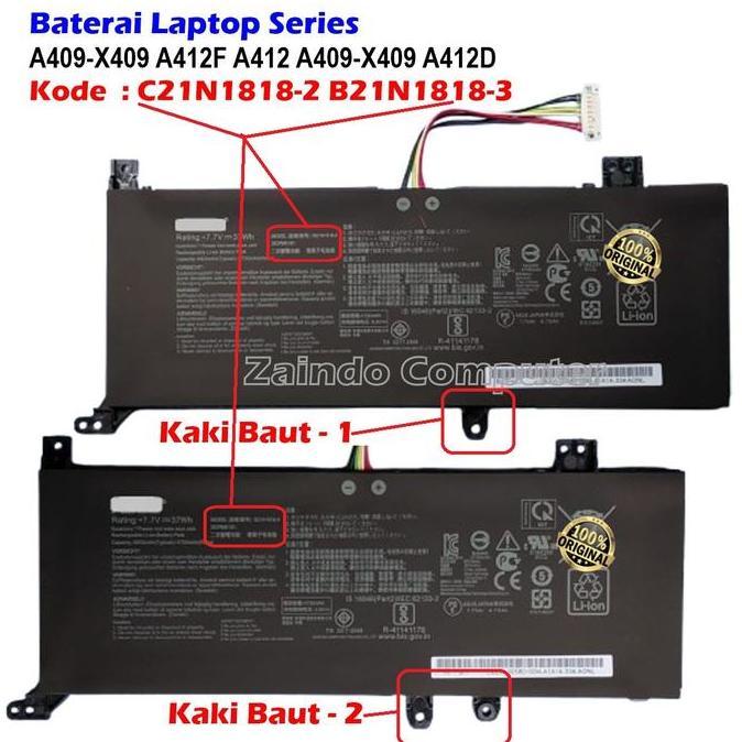 C21N1818-2 B21N1818-3 BATERAI 4SUSs VIVOBOOK A412 A412D A412DA A412F A412FA X412 X412DA X412FJ X412F