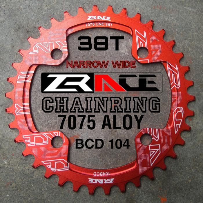 Chainring ZRACE Aloy RED 38T BCD104