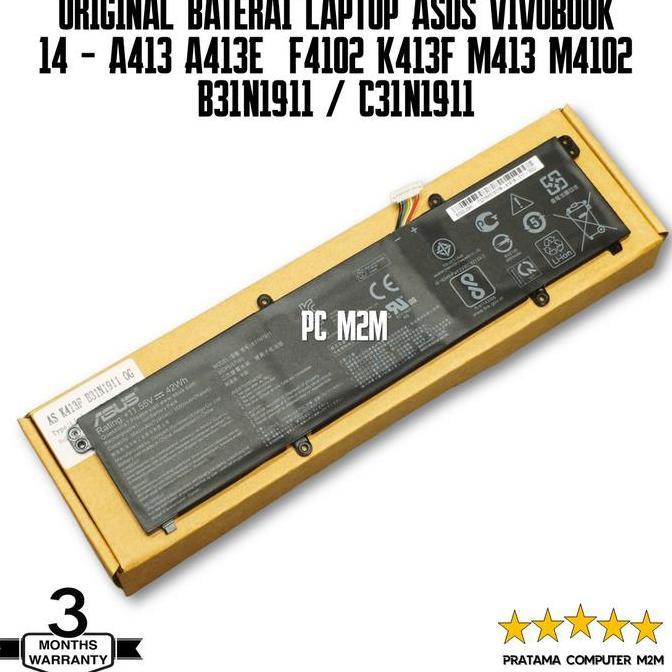ORIGINAL - Baterai Laptop Asus Vivobook 14 A413 A413E  F4102 K413F M413 M4102 B31N1911 / C31N1911