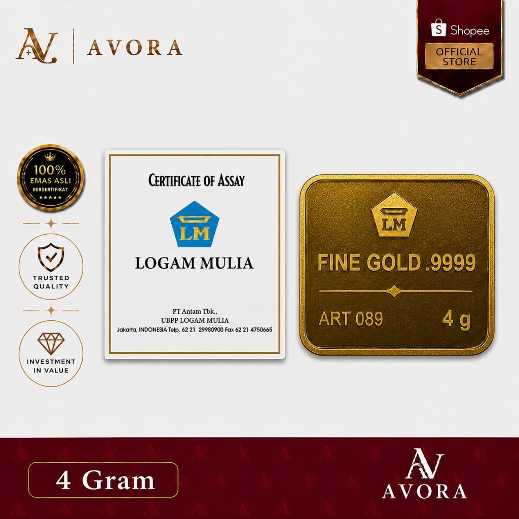 Avora Emas Logam Mulia Antam Retro Tidur LM 4 Gram Tahun 2026