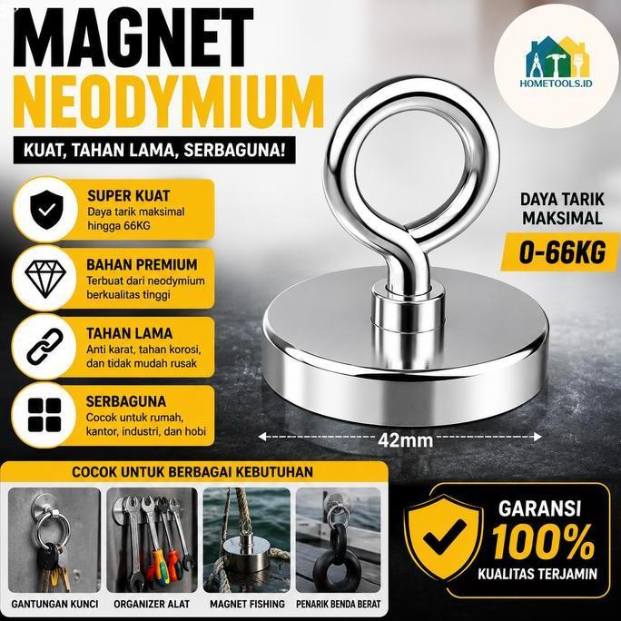 HomeTools.id Magnet Neodyium 66kg Magnet Kuat Magnet Neodymium Besar Magnet Super Kuat