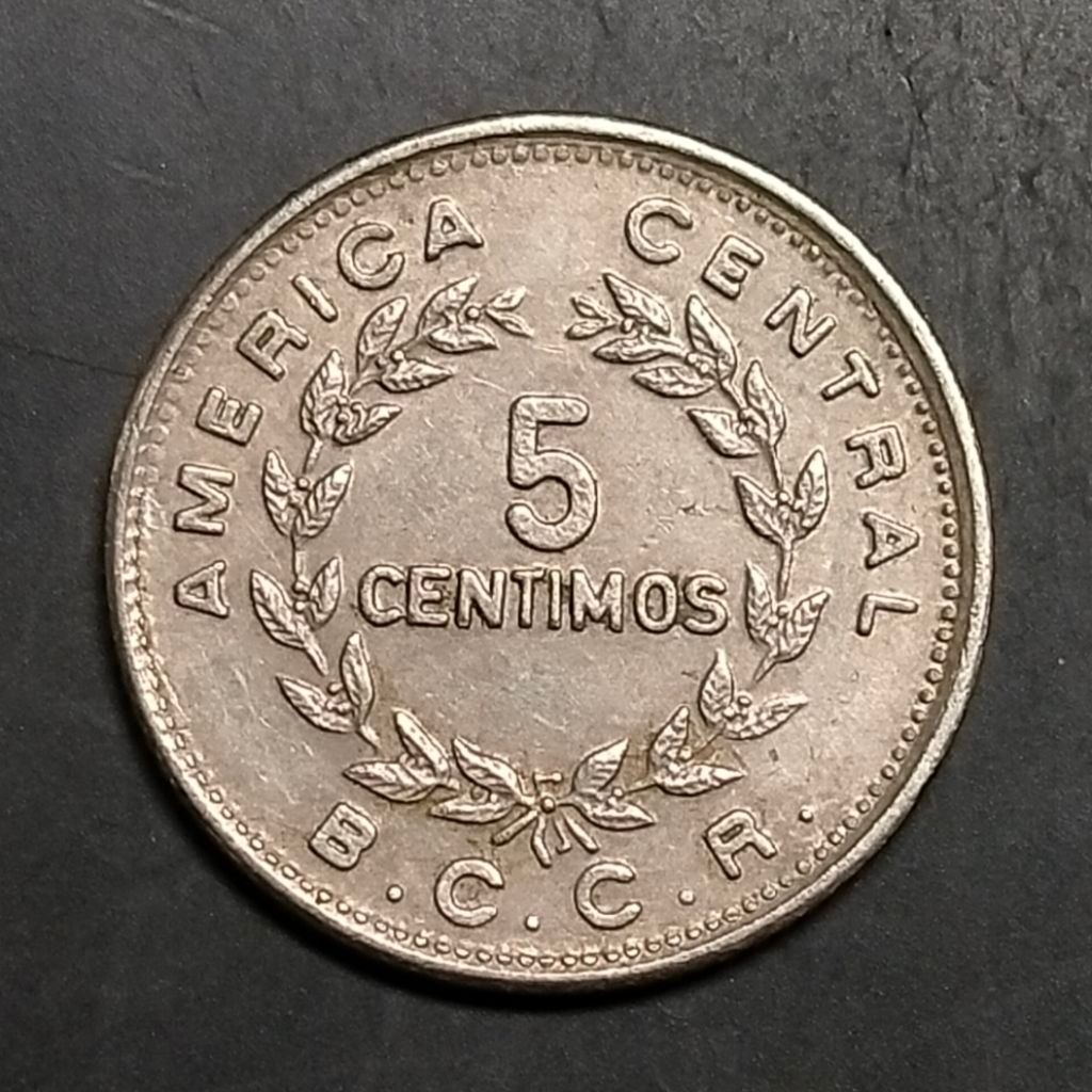 Koin Kuno Costa Rica 5 Colones 1972 ukuran KECIL 15 mm