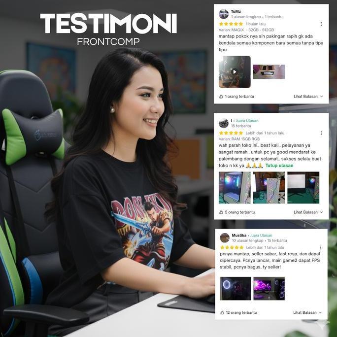 PC Gaming Livestream Fullset Ryzen 7 5700G | SSD 512GB | RAM 32GB DDR4 | Monitor 24" inch | Mouse Ke