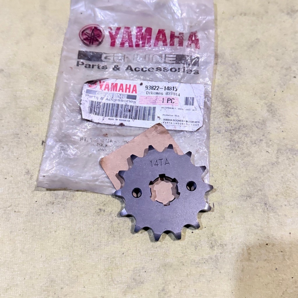 geari gir depan 14T Yamaha vixion old original YGP 93822-14815