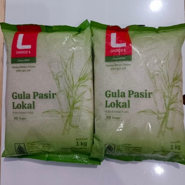 Gula Pasir Lokal Choice L Halal Gula Putih Kristal Serbaguna 1 kg - Manis & Praktis untuk Berbagai K