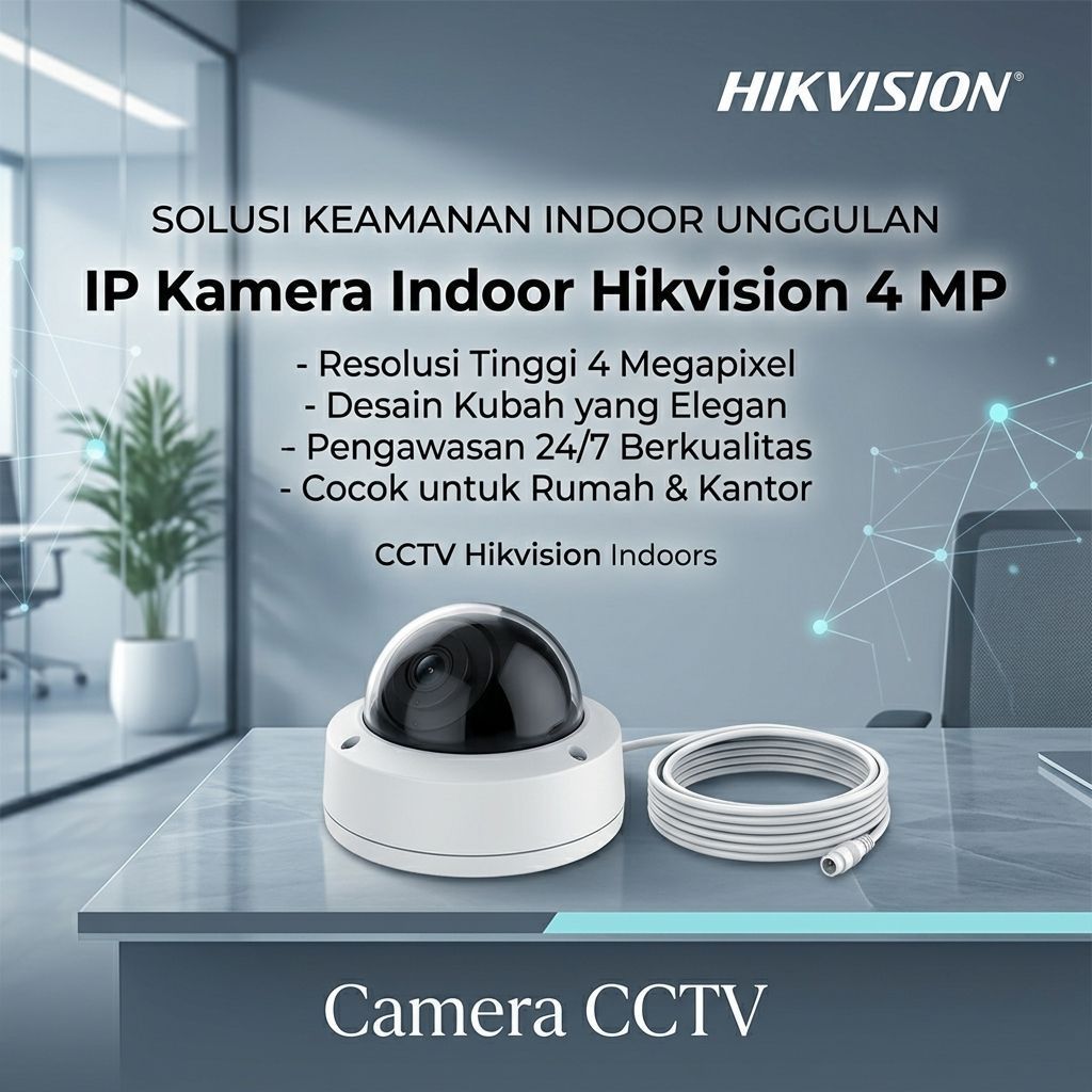 (Bekas) IP Kamera  Indoor Hikvision 4 MP, CCTV Hikvision Indoors, Camera CCTV, CCTV Murah, CCTV berk