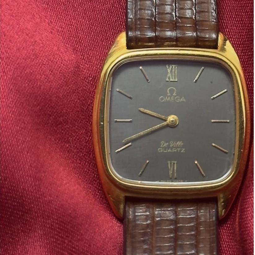 Jam Tangan Wanita Vintage Omega De Ville TV Ladies Watch Gold Plated